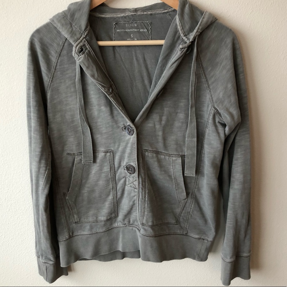 J. Crew washed slub cotton hoodie